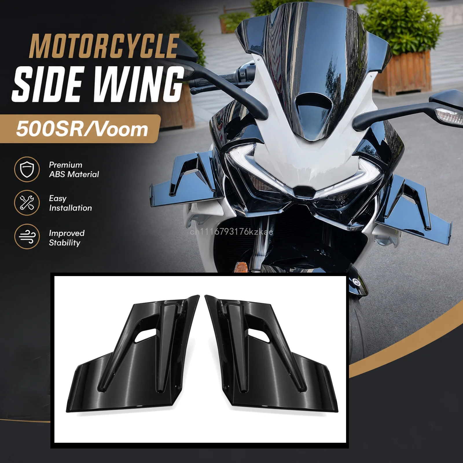 For CFMOTO 500SR Voom CF500 500 SR cf500 Motorcycle Front Spoiler Fairing Parts Aerodynamic Wing Kit Fixed Winglet Fairing Wing