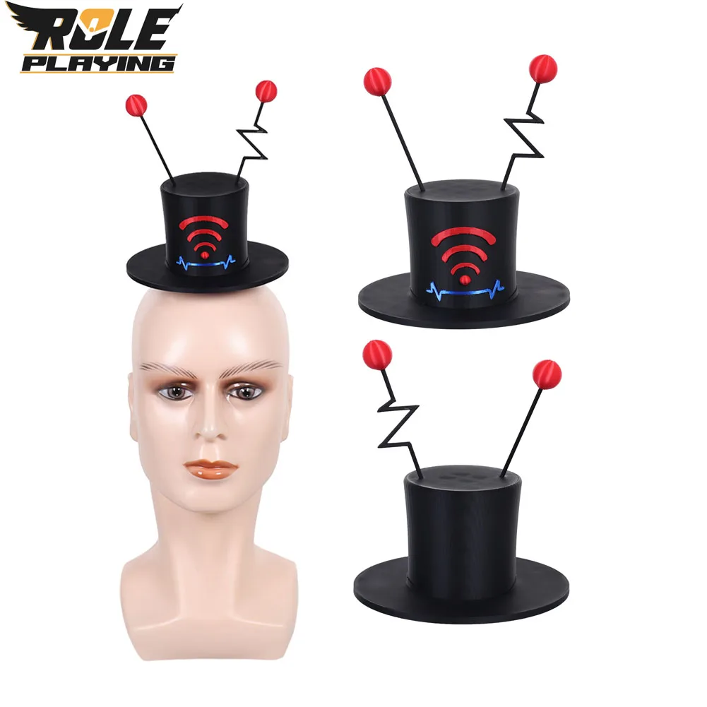 

Men Vox Hat Cosplay Cap Anime Hazzbin Hotel Costume Accessories for Adult Fantasy Disguise Outfit Halloween Carnival Party Props