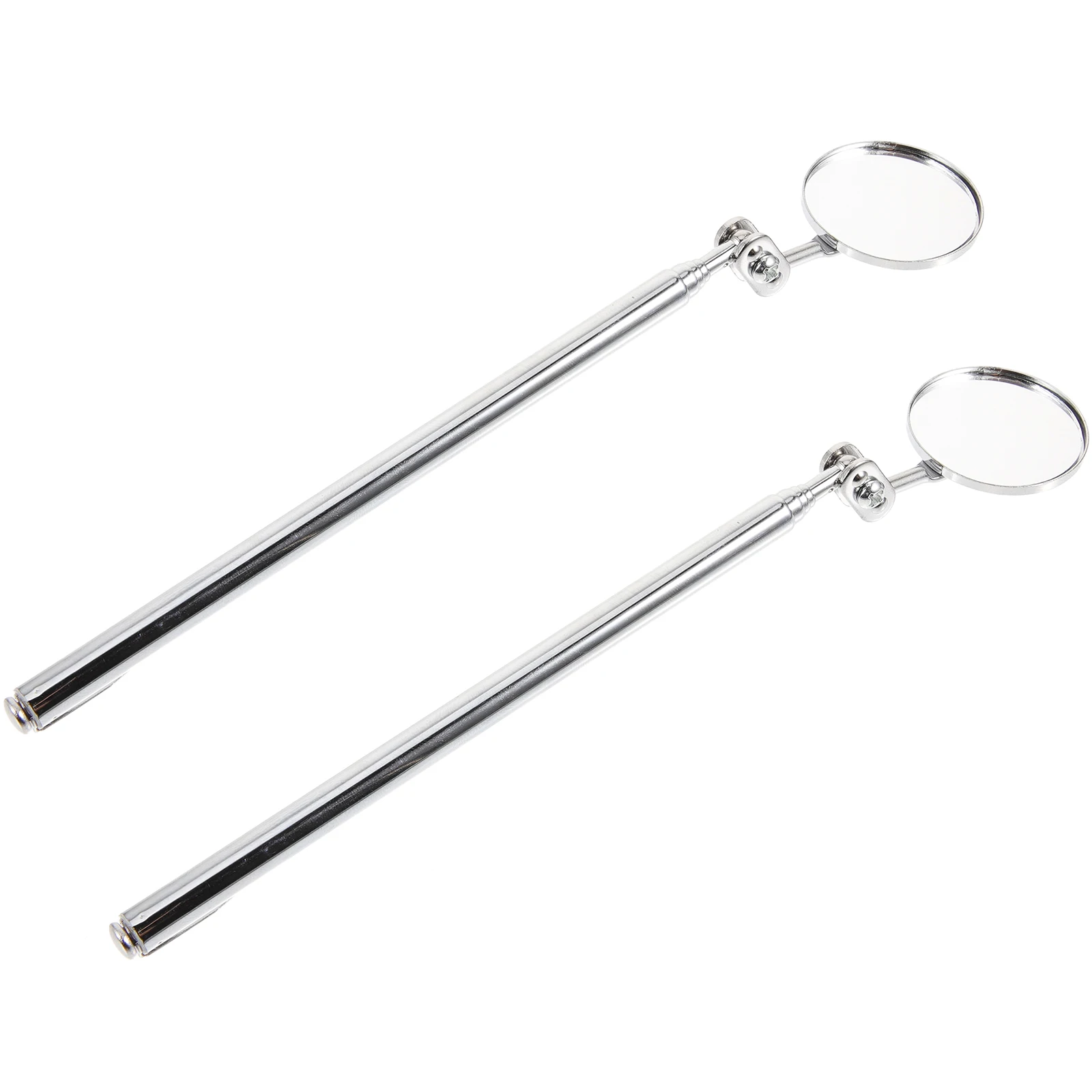 

2Pcs Telescopic Inspection Mirror 25mmx50mm Stainless Steel Swivel Car Repair Tool Extendable Ellipse Mirror Mechanics Tight
