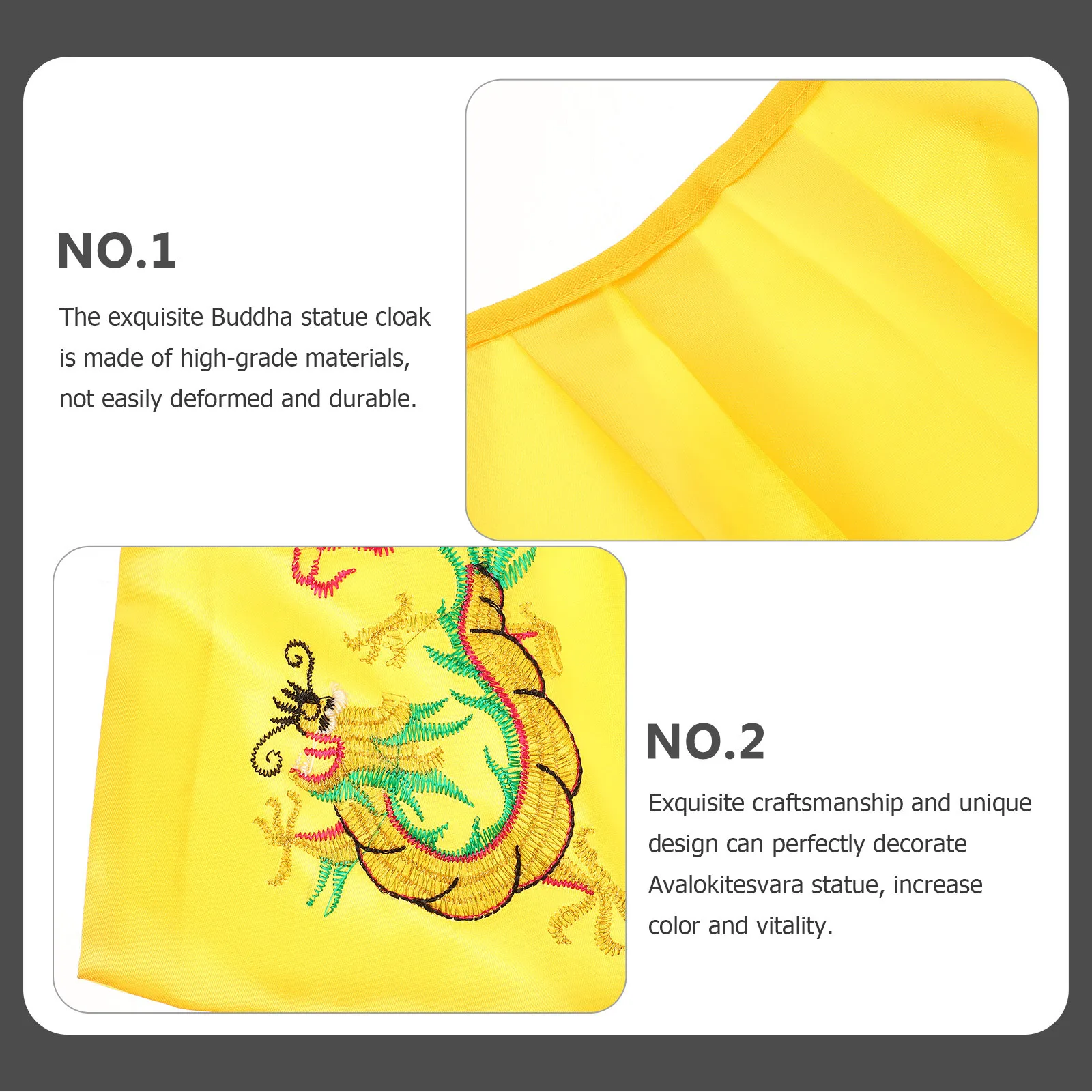 3 قطعة تمثال أفالوكيتسفارا عباءة عالية الجودة المواد بوذا زخرفة قابلة لإعادة الاستخدام عباءة العبادة تمثال بوذا شال #2