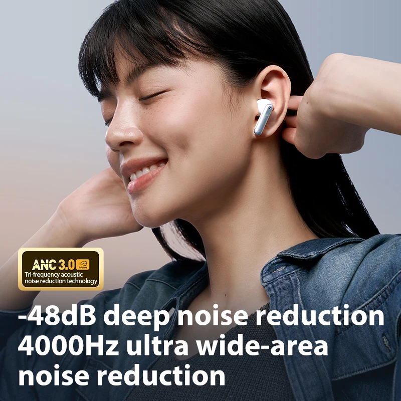 Sanag T51S auricolare con cancellazione del rumore 6-Mic Al Call Noise Reduction Location Finder 360 ° Audio spaziale 30 ore di riproduzione