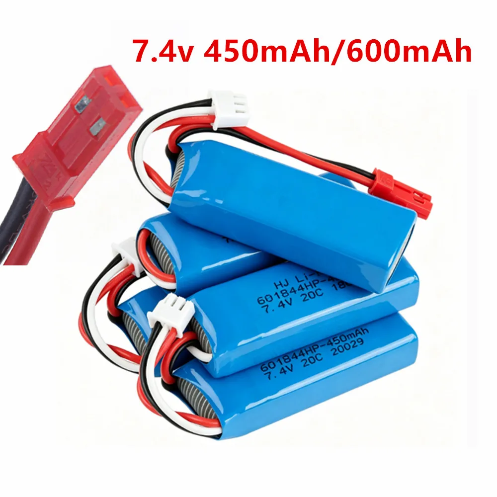 450mAh 600mAh 7.4V Li-po Battery for WLtoys K969,K979,K989,K999,P929,P939 RC Car Trucks Spare Parts 2s 7.4v Battery 20C
