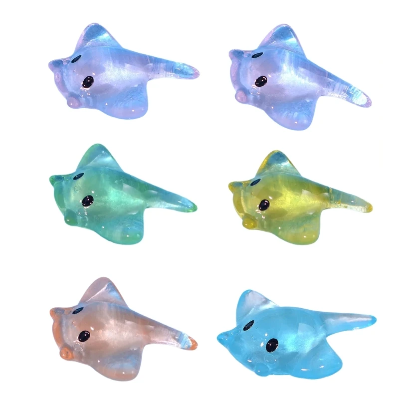 30Pieces Small Stingrays Sculptures Miniature Sea Animal Resins Figurines Decors