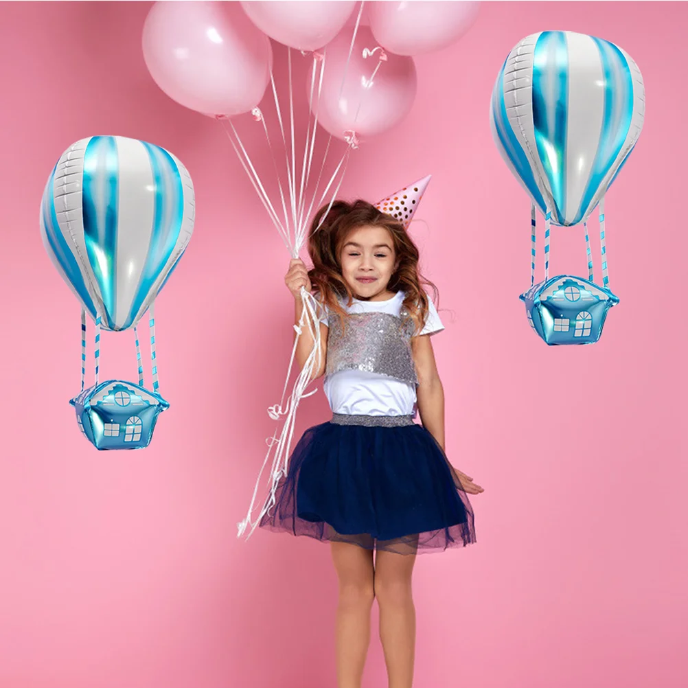 4 Pcs Hot Air Balloon Decoration Aluminum Film Cake Decorations Birthday Party Foil Child Baby Toy