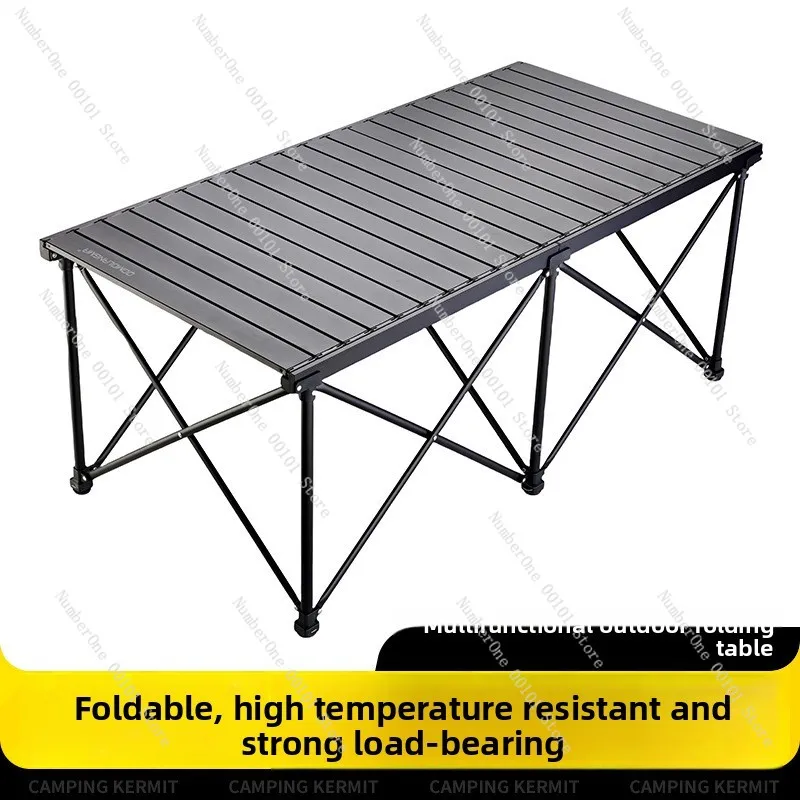 Outdoor leisure camping table and chair set | Picnic egg roll table integrated full set of folding table