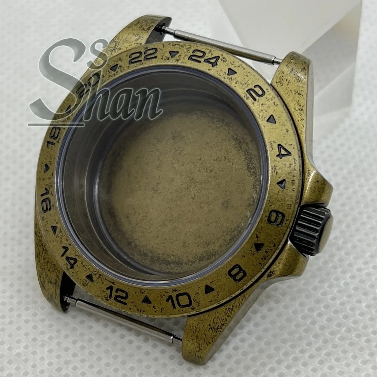 40mm bronze case 24-hour GMT fixed bezel sapphire crystal suitable for NH34 NH35 NH36 NH39 ETA2824 PT5000 automatic movements