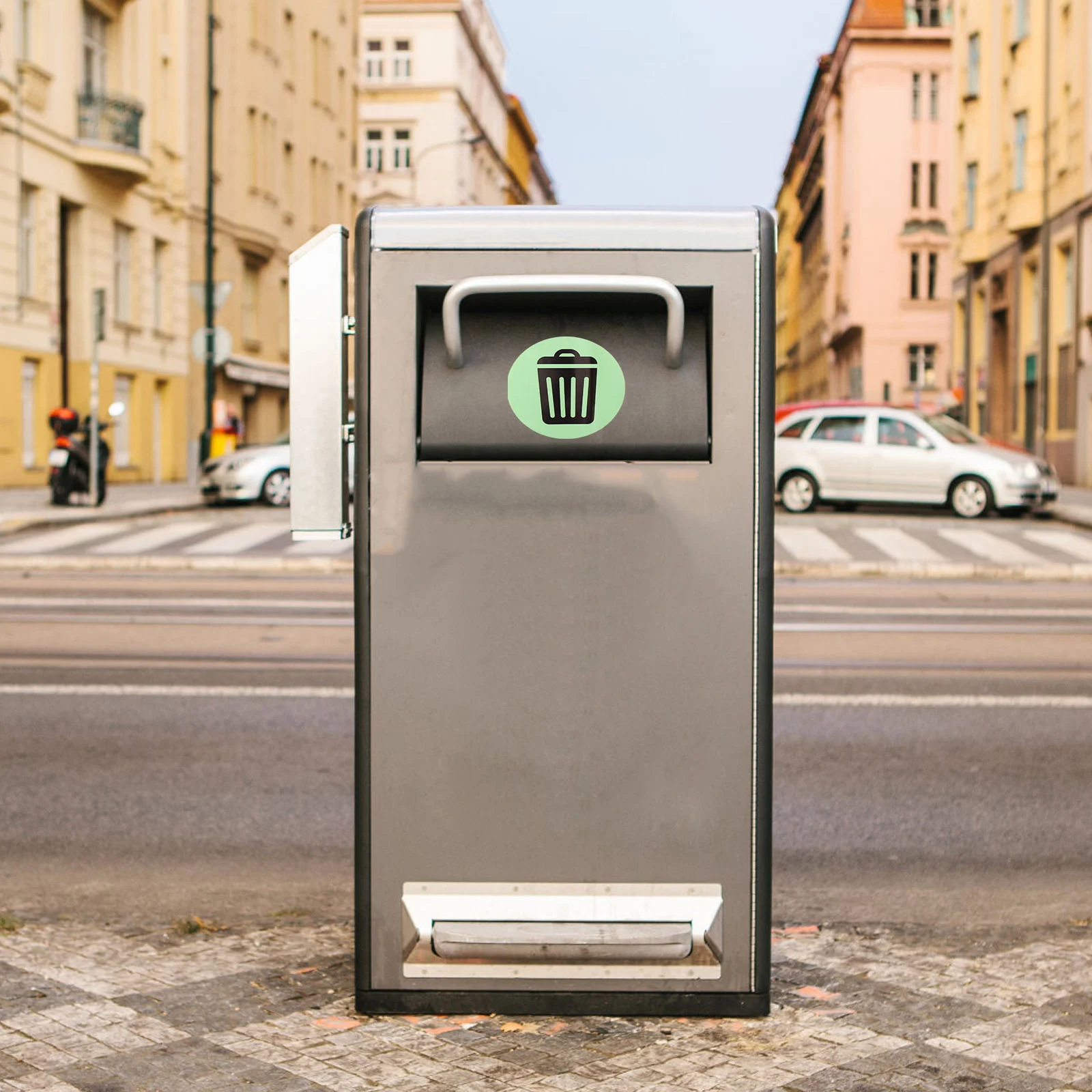 1 hoja de pegatinas de reciclaje autoadhesivas, etiqueta noctilucosa para cubo de basura, papelera de reciclaje