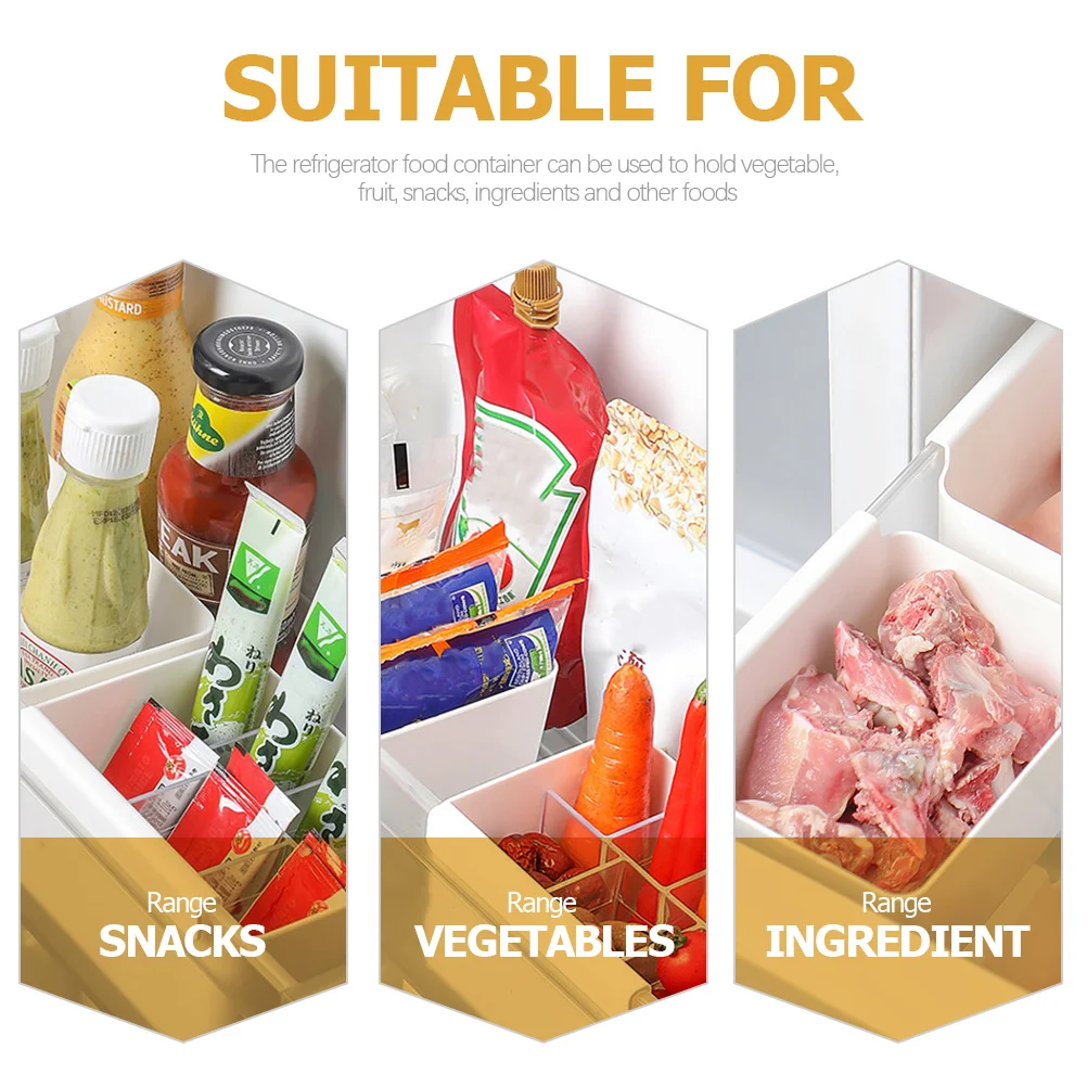 

2Pcs Fridge Side Sauce Box and Drop-Resistant Freezer Organizer for Kitchen Supplies Fridge Organizer Pantry Organizers