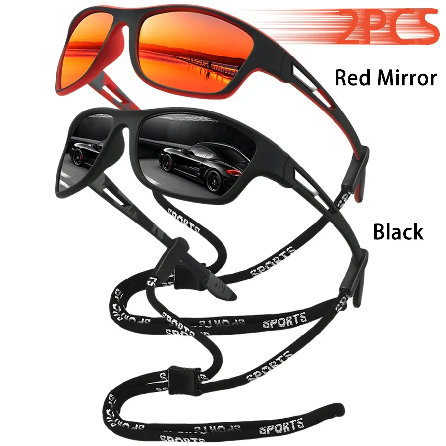 Tarnmuster-Mode-Sonnenbrille für Autofahren, Angeln, Radfahren, Sport, Herren und Damen, Laufen, Bergsteigen, Sport-Sonnenbrille mit Kette – Detail 17