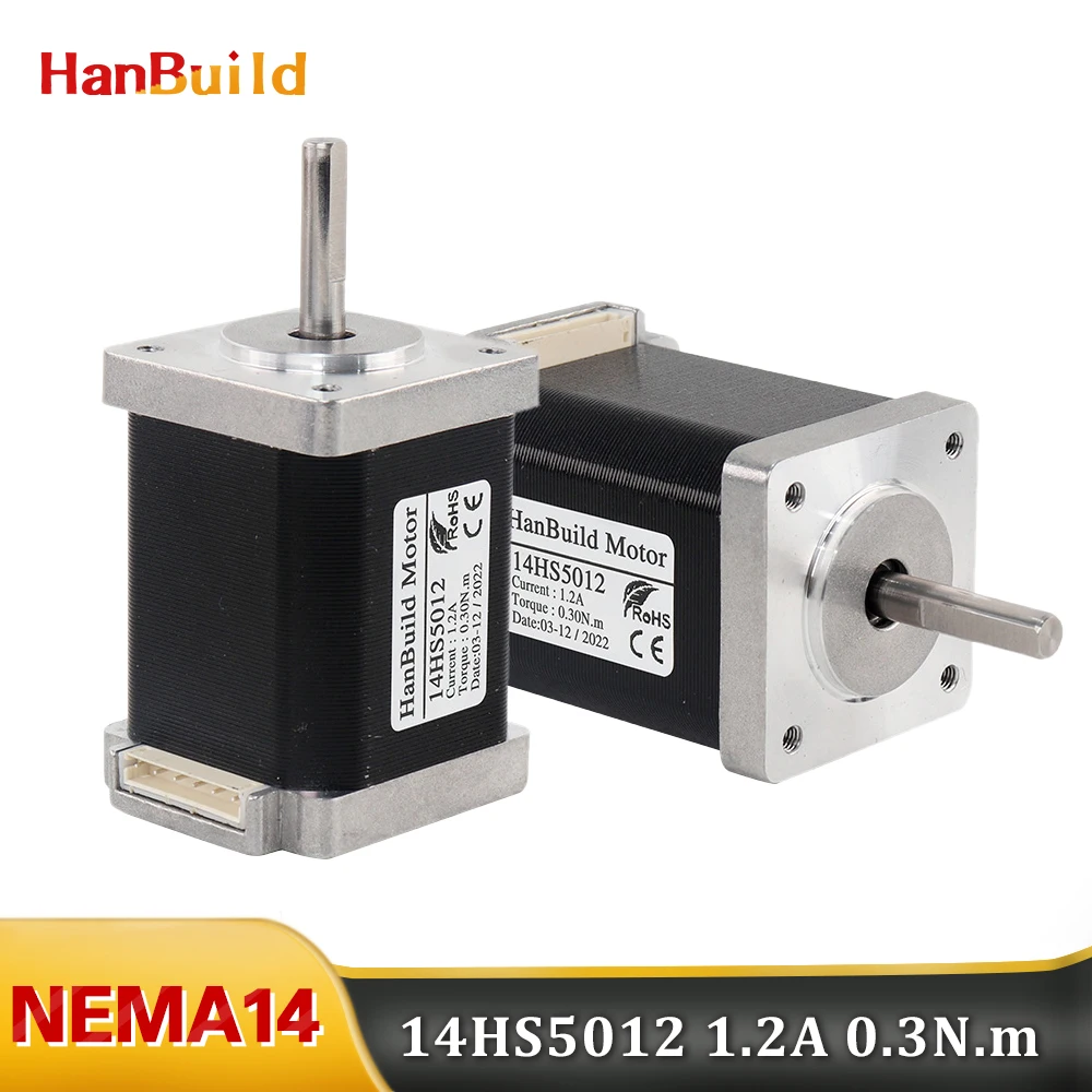 Nema14 Motor1.8degree 35X50MM 1.2A 0.3N.M 4 Lead Stepper Motor 14HS5012 For medical instrument