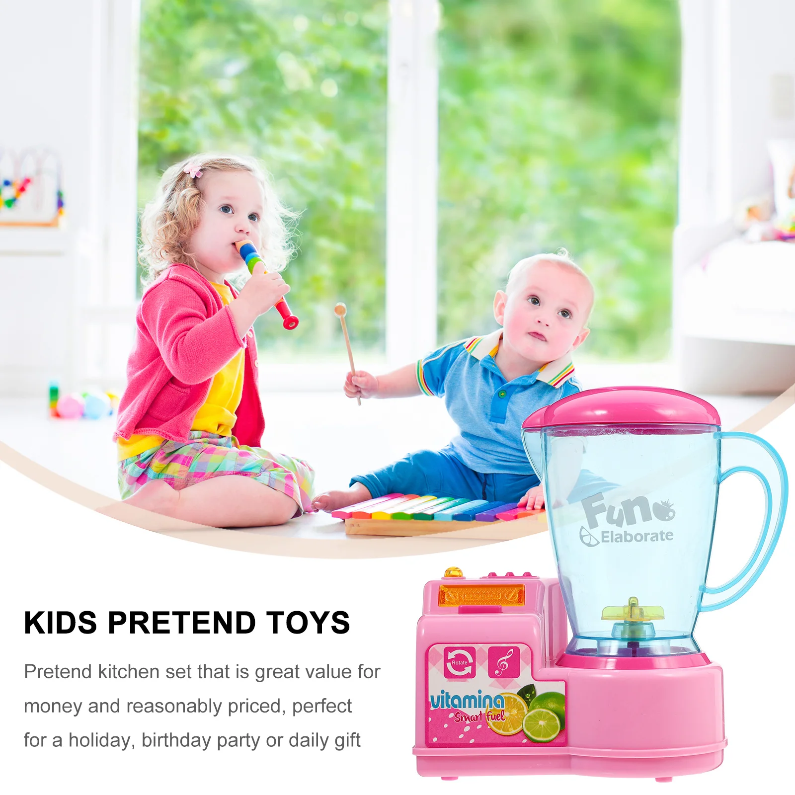 1 セットシミュレーション子供用ジューサーキッチンプレイセット教育用ライト機能スマートごっこ遊び家庭用ロールプレイ学習