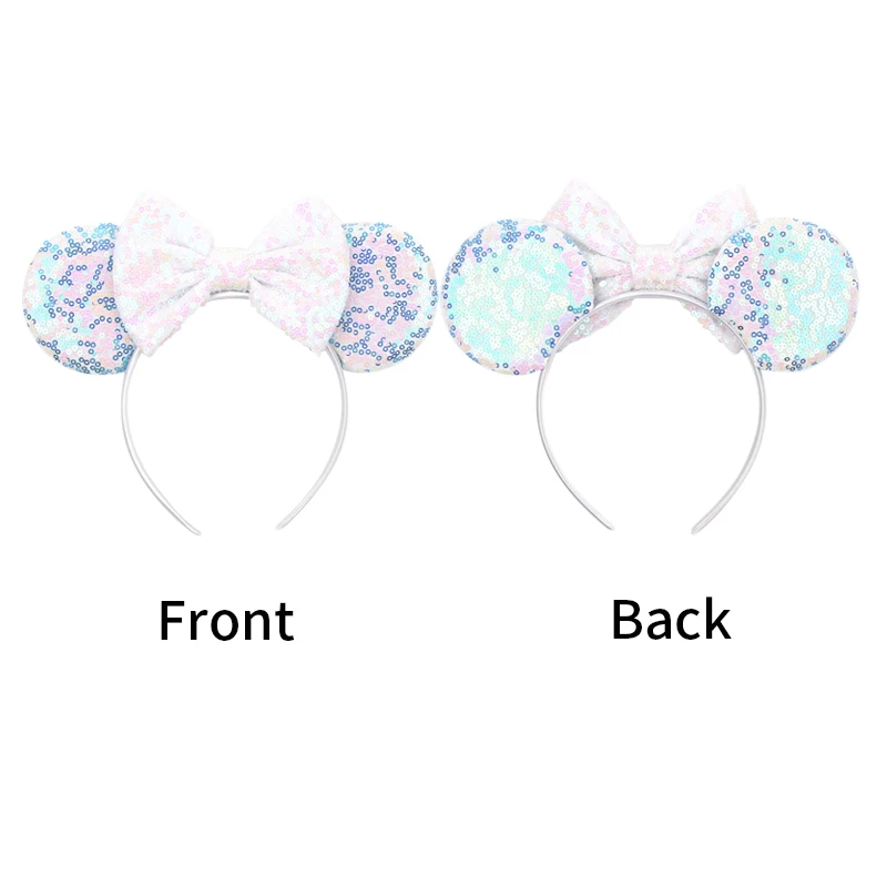 Classical Leopard Mouse Ears Headbands For Women Girls Festival Party Princess Hairband Kids Sequin Bow Female Hair Accessories