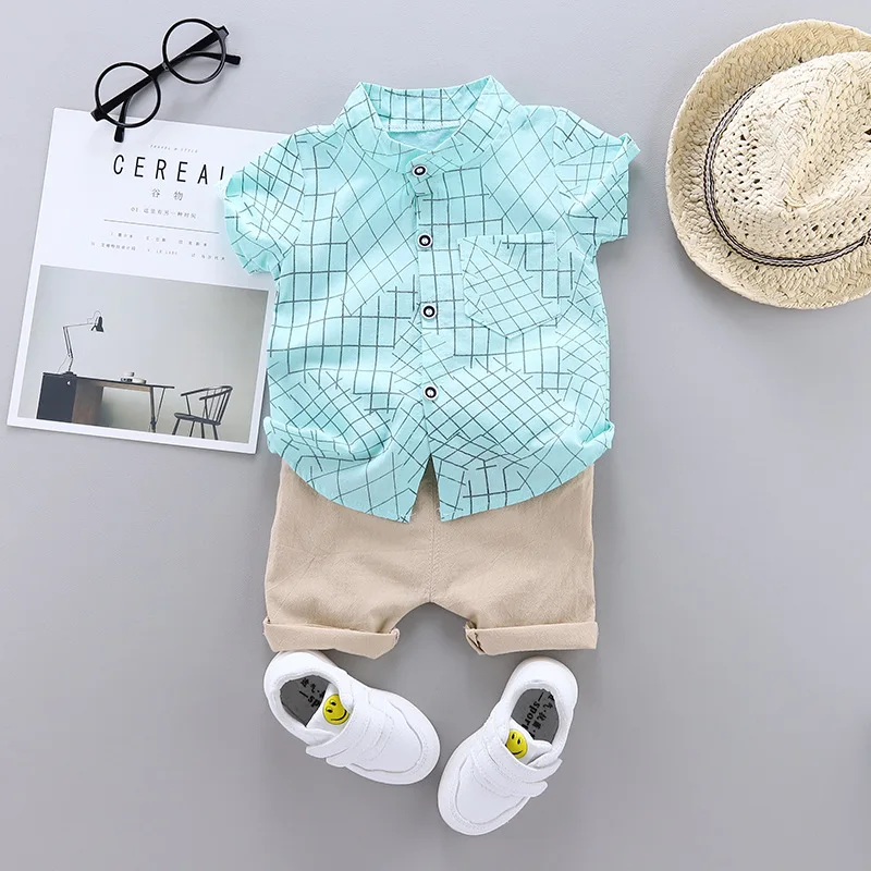 2024 Summer Casual Clothes Fashion Baby Boy\'s Suit Set Top Shorts 2PCS Baby Clothing Set For Boys Infant Suits Kids Clothes