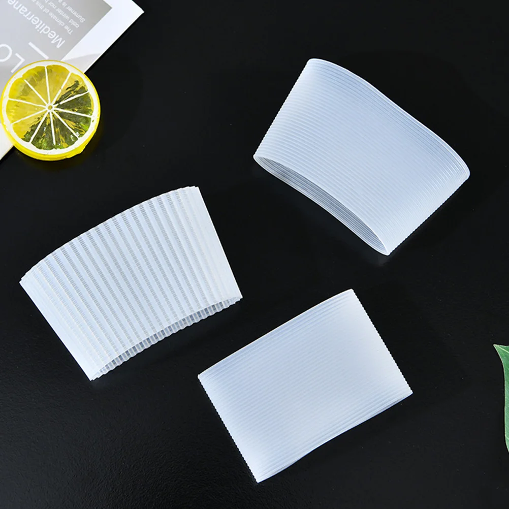 

6Pcs Glass Cover Silicone Cup Sleeves Cold Preservation Anti-Scald Protection White -Bottle Cover Cup Holder Bottle Sleeves