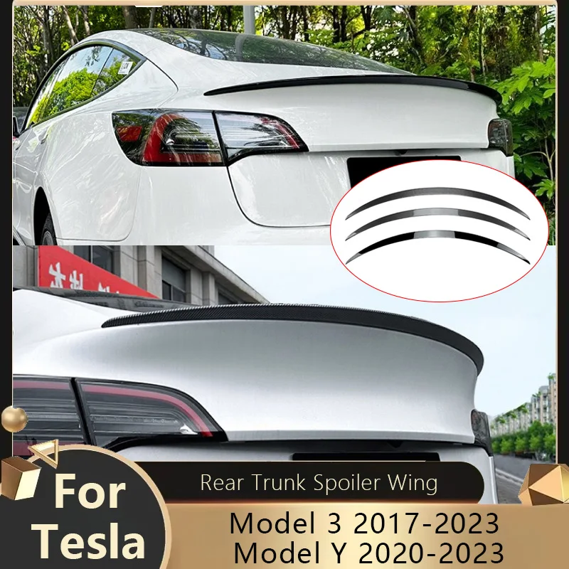 

For Tesla Model 3 2017-2023 Model Y 2020-2023 Car Rear Trunk Spoiler Rear Roof Lip Tail Wing Decoration Spoiler Body Kit Tuning
