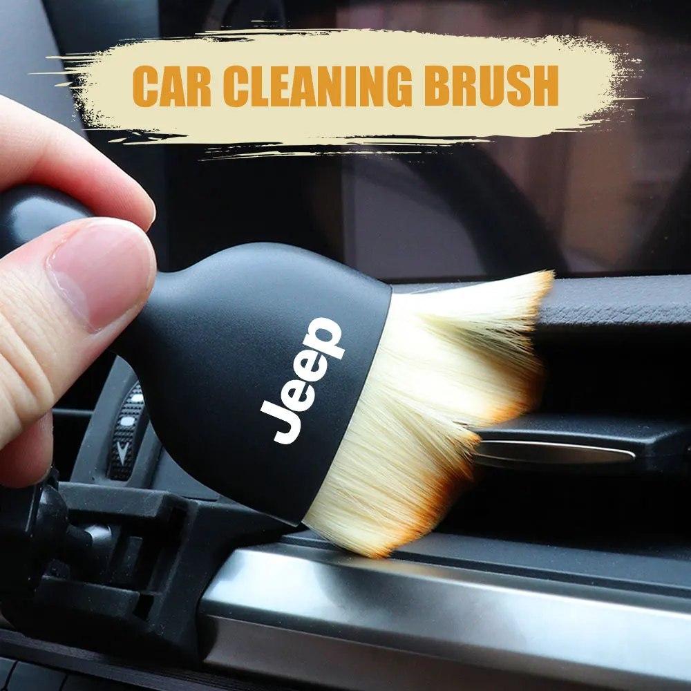 1/2Pcs Car Interior Air Outlet Dust Cleaning Tool Fluff Brush For Jeep Gladiator Cherokee WK Pickup Wrangler Jk Renegade Rubicon