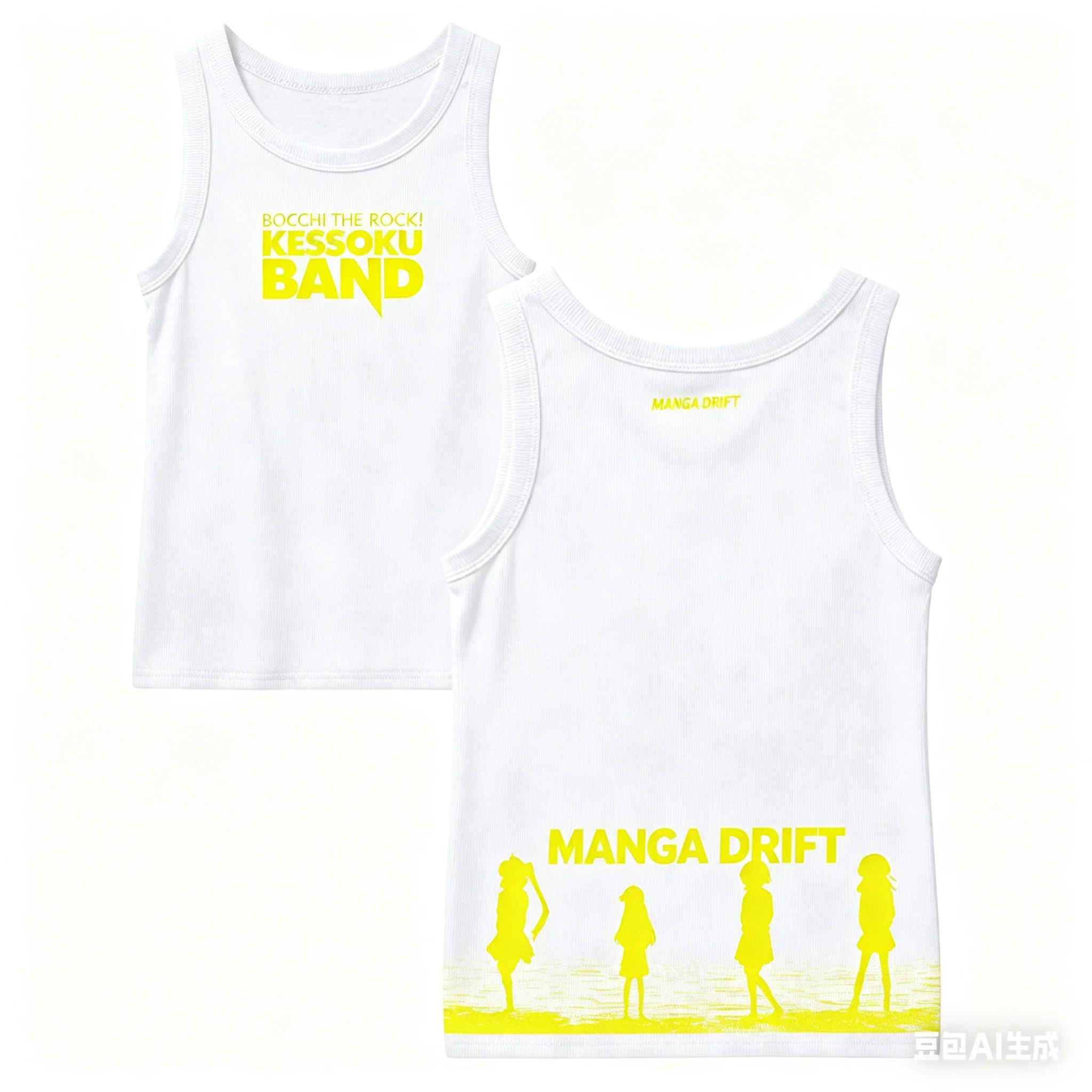 BOCCHI THE ROCK Ribbed Tank personality Clothes New Model Anime Tank top Yearround clothing Plus Size Y2k Short Sleeves Classic
