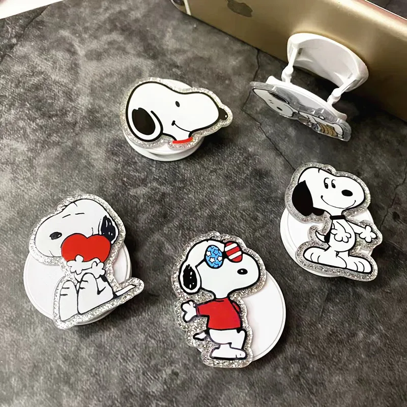 Miniso سنوبي حامل هاتف المحمول الكرتون العالمي 3M ذاتية اللصق قابلة للطي قوس تمتد قبضة الهاتف فنجر الوقوف