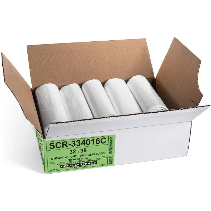 Trash Bags - (Commercial 250 Pack) - Source Reduction Series Value High Density 16 Micron Gauge (equiv) - Intended for Home,