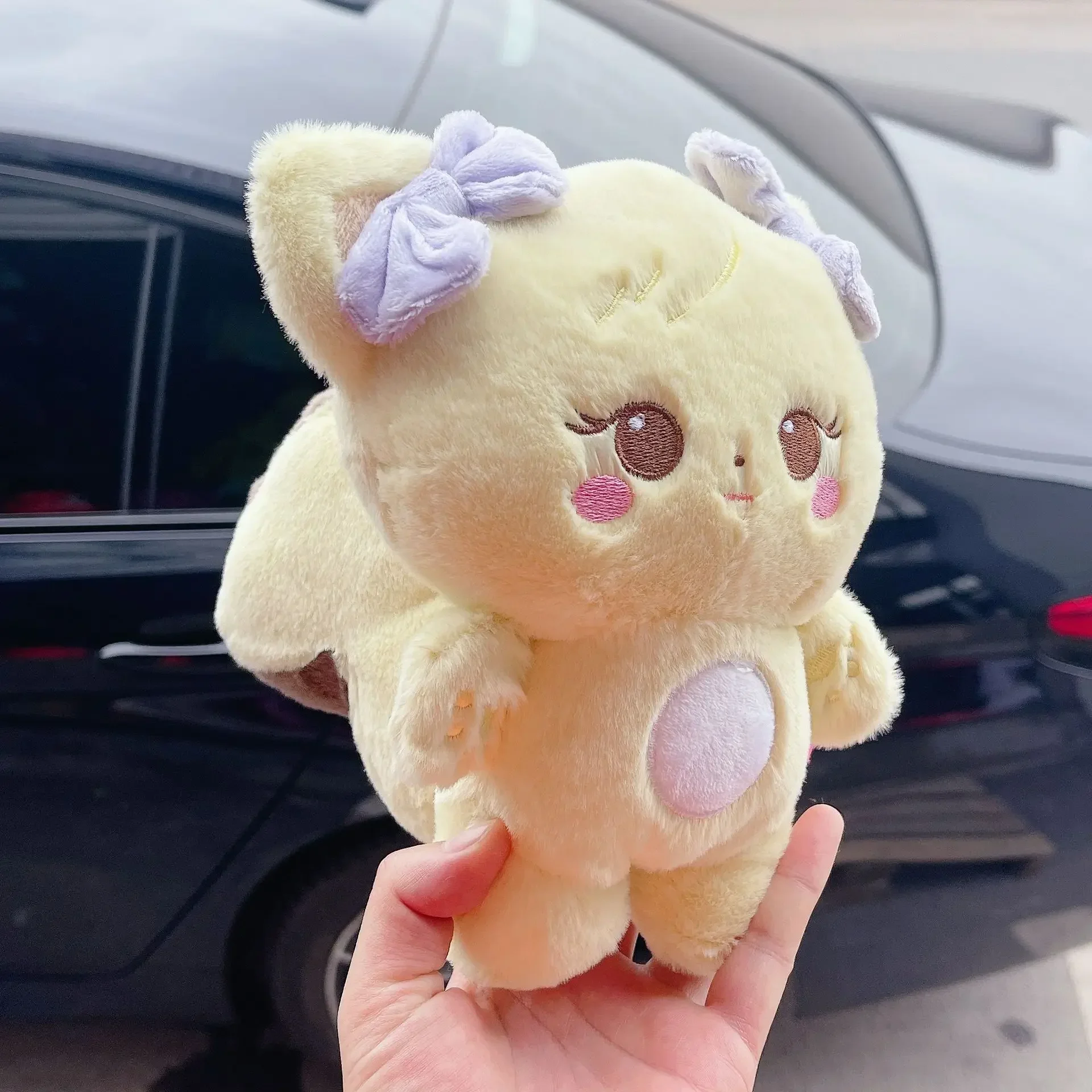 1/4pc 25cm Kpop 핑크 부드러운 플러시 베개 귀여운 노란색 오리 플러시 장난감 팬 선물 수집