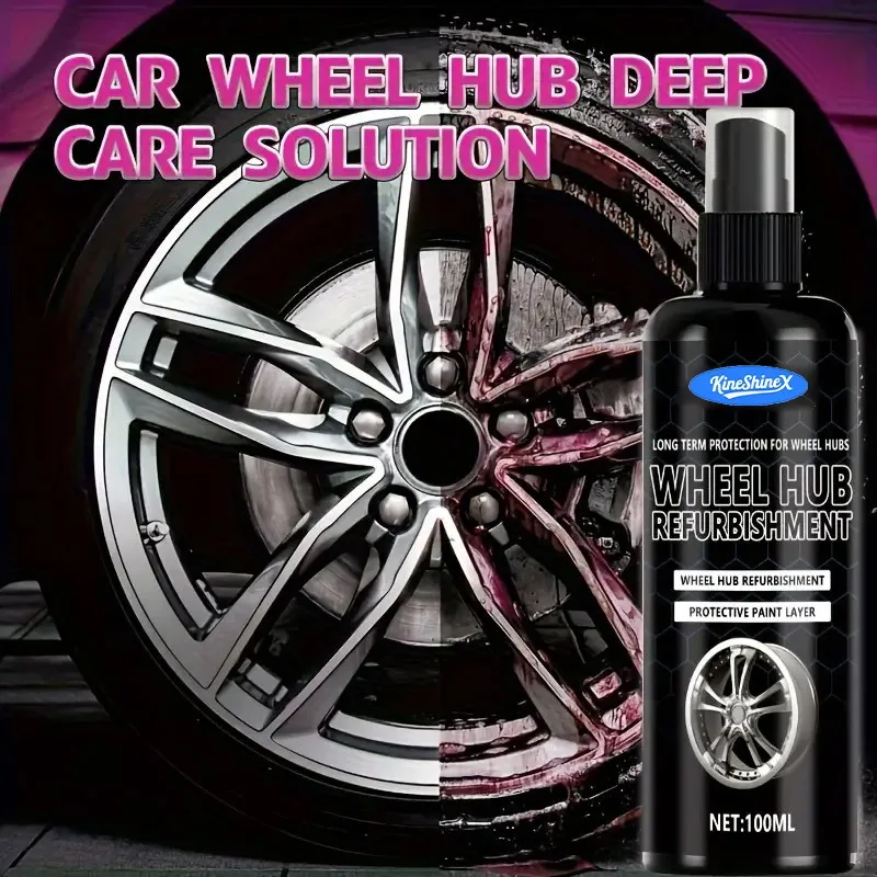 Iron powder remover, wheel refurbishing liquid for rust removal, suitable for painted, iron alloy and steel wheels