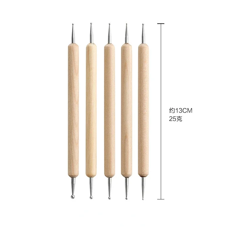 1Set Pottery Dots Sculpture Tool Stainless Steel Polymer Clay Shape Pen Metal Ball Clay Carving DIY Ceramics Decorating Tools