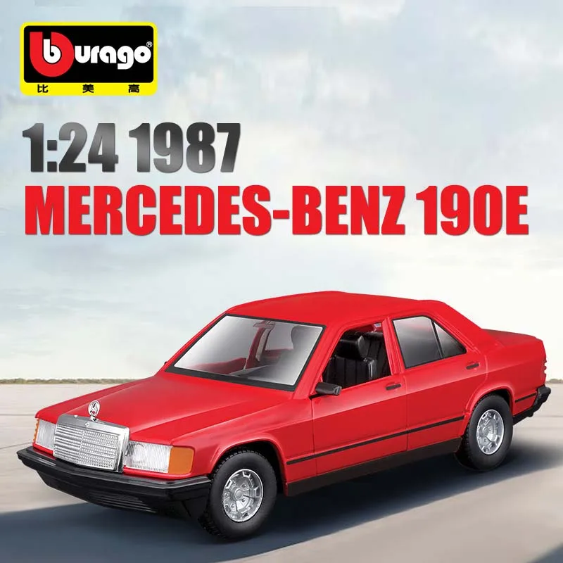 Bburago-Modèle réduit de voiture Mercedes Benz 190E, en alliage moulé sous pression, échelle 1:24, véhicule l'inventaire à collectionner, idéal comme cadeau, décoration