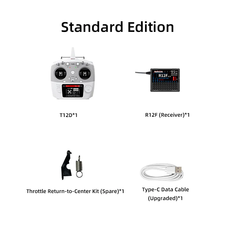 RadioLink Remote Control T12D 12 Fully-proportional Channels Transmitter Cutting-edge and Intuitive Supports ELRS Crossfire