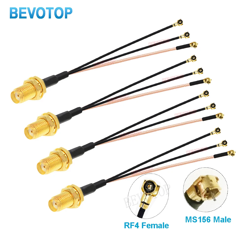 10PCS SMA to MHF4 RF1.13 Splitter Cable SMA Female to 1 x Mini MS156 +2 x MHF4 Female RG178 RF1.13 Antenna Jumper Pigtail for RF