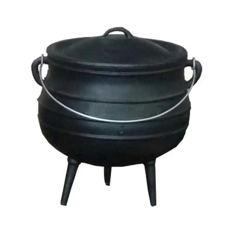 Wholese Three Legged Cast Iron Pot Pre-Seasoned South African Potjie 6 Quarts