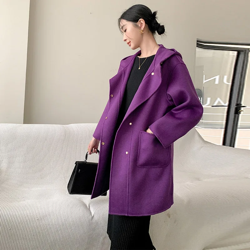 

2025 Women's 100% Cashmere Thick Double sided Long Jacket Classic Multi functional Fashion Suitable for Business