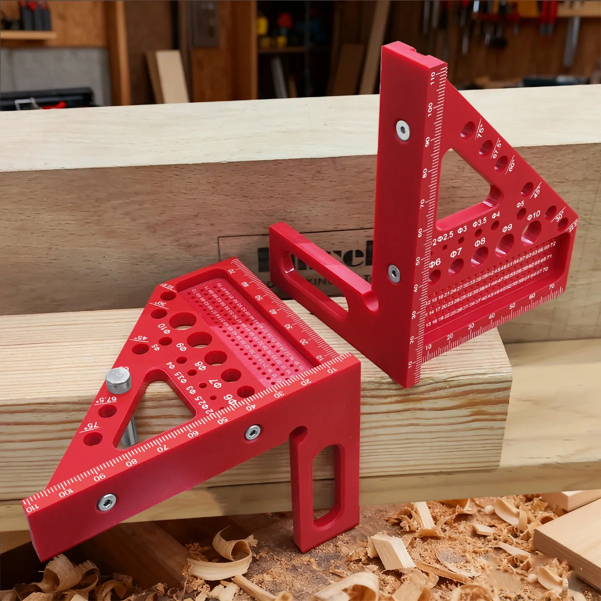 Engineers 3D Plastic Square Ruler Multi-Angle Measuring Tool 45/90 Degree for Woodworking,Square Ruler Measuring Tool