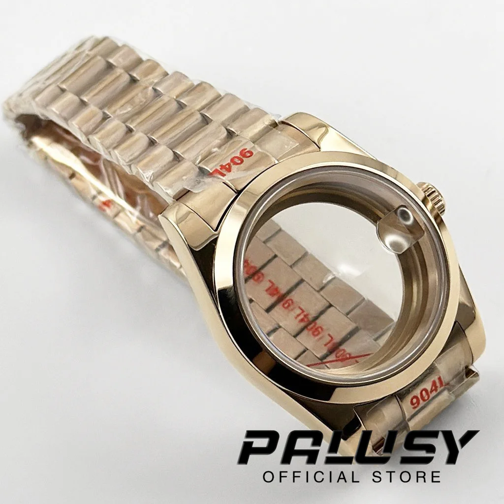 Caja de reloj impermeable de oro rosa, pulsera presidencial, cristal de zafiro, ETA2824, PT5000, 36MM/40MM, NH34, NH35, NH36, NH38, NH70