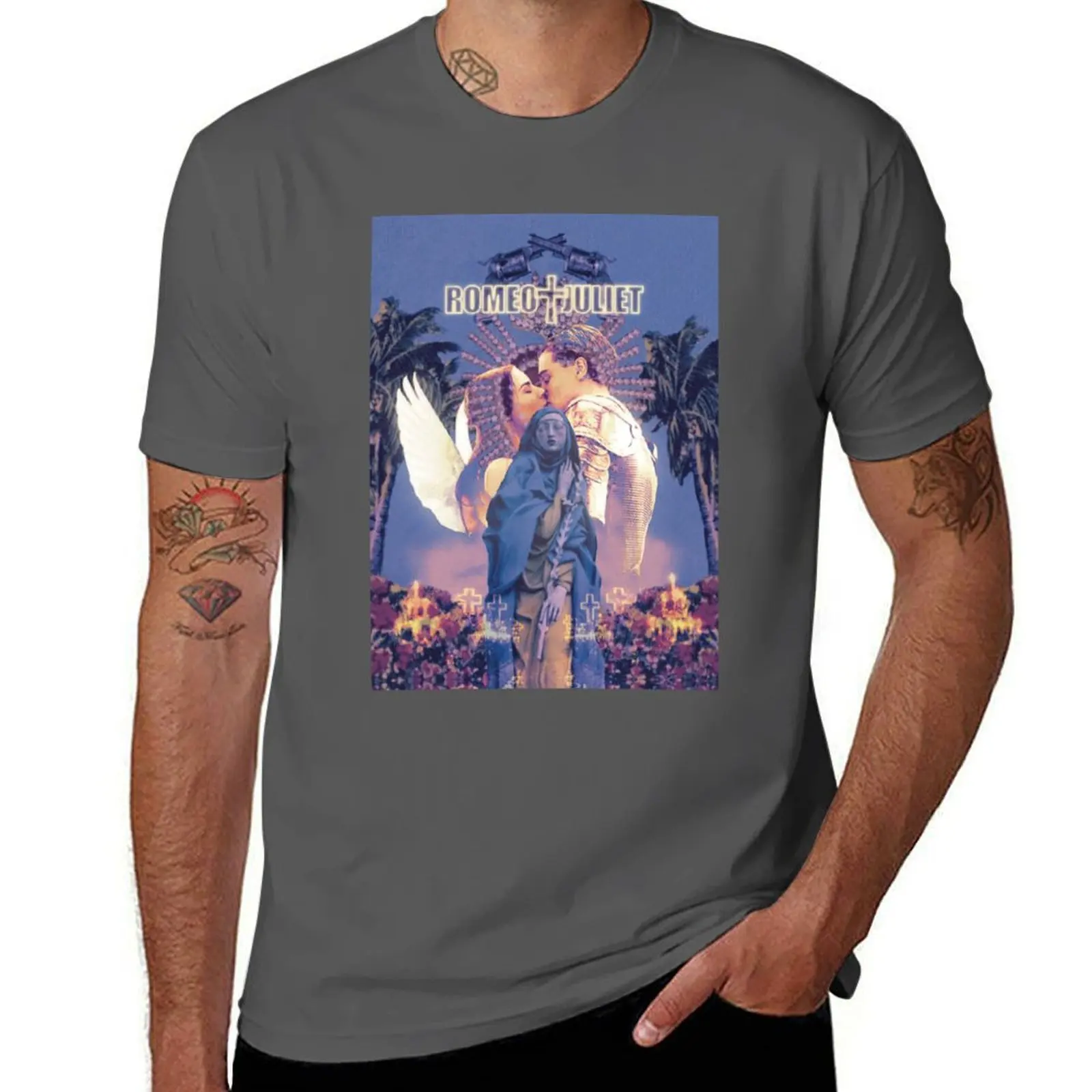 

romeo + juliet (1996) poster T-Shirt cotton t shirts man 100% mens graphic t shirts t shirt for man T-Shirt