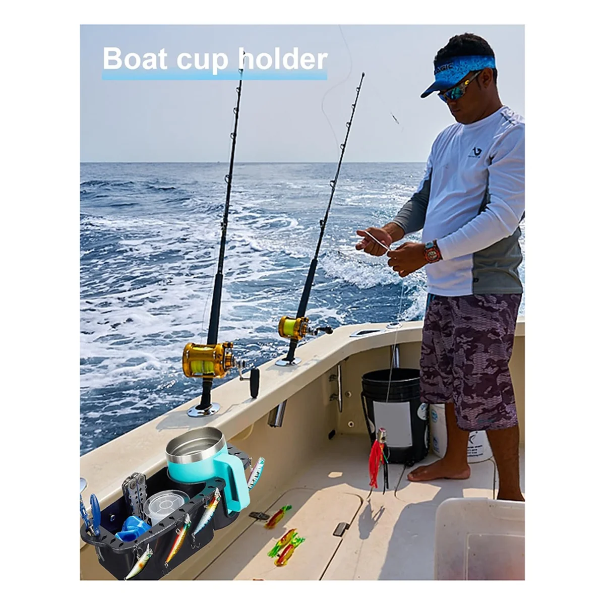 Universal Multifunctio Marine Storage Can Cup Holder Phone Drink Box Organizer for Boat Marine Yacht Pontoon