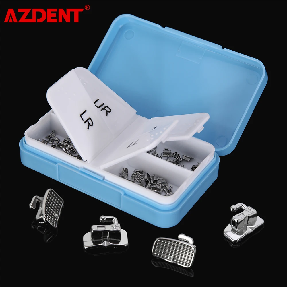 80Pcs/Box AZDENT Dental Buccal Tube 1st Molar Bondable Monoblock Non-Convertible Single Roth MBT 0.022 Orthodontic Buccal Tube