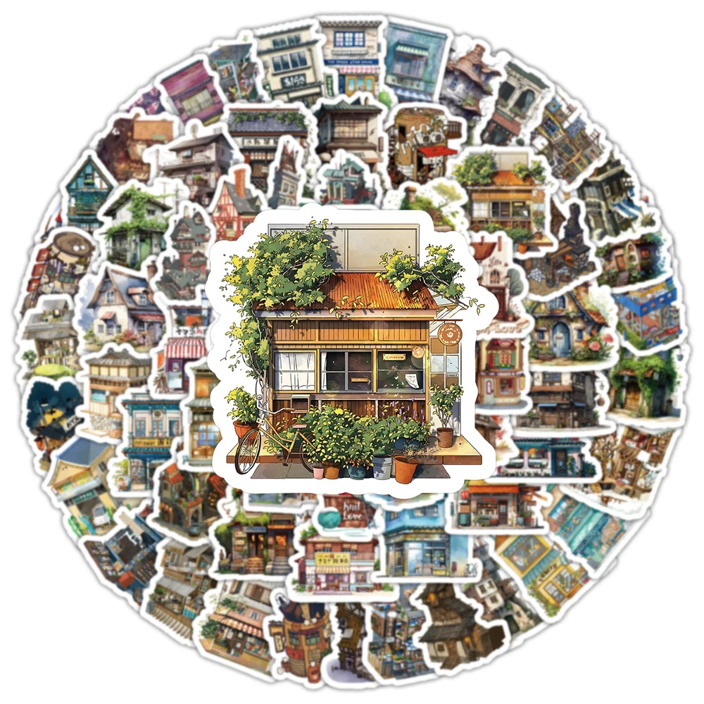10/30/50/100pcs Japan Style Convenience Store Cartoon Stickers Aesthetic Waterproof Graffiti Laptop Luggage Vintage Sticker Toys