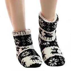 Ga Home Slippers Christmas Indoor Socks Shoes Winter Shoes Woman Fur Sides Female Contton Slipper Plush Insole Pantoffels Dames