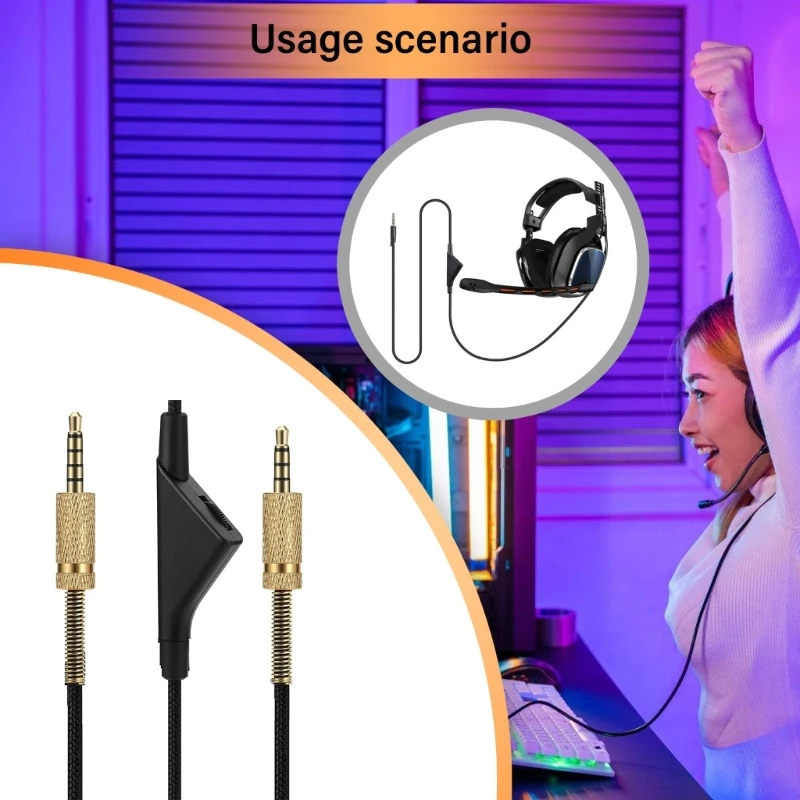 Kabel Pengganti Headphone Tahan Lama untuk Kabel Headphone A10 A40 dengan Kabel Transmisi Superior 200cm