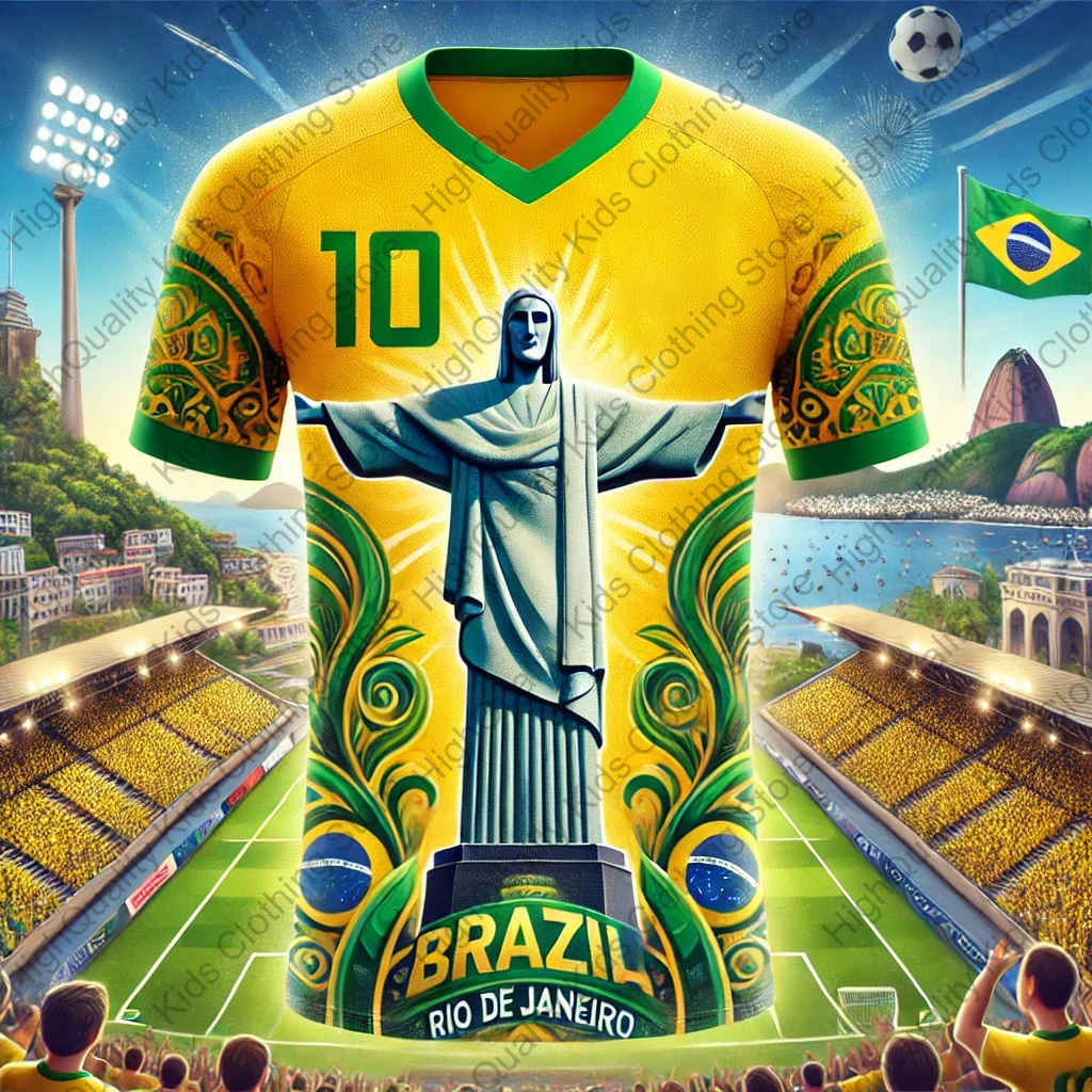 2024 nuovo arrivo ChatGPT AI Brazil Jesus Jersey #10 maglia da calcio per adulti bambini Summer Soccer Training Tops abbigliamento