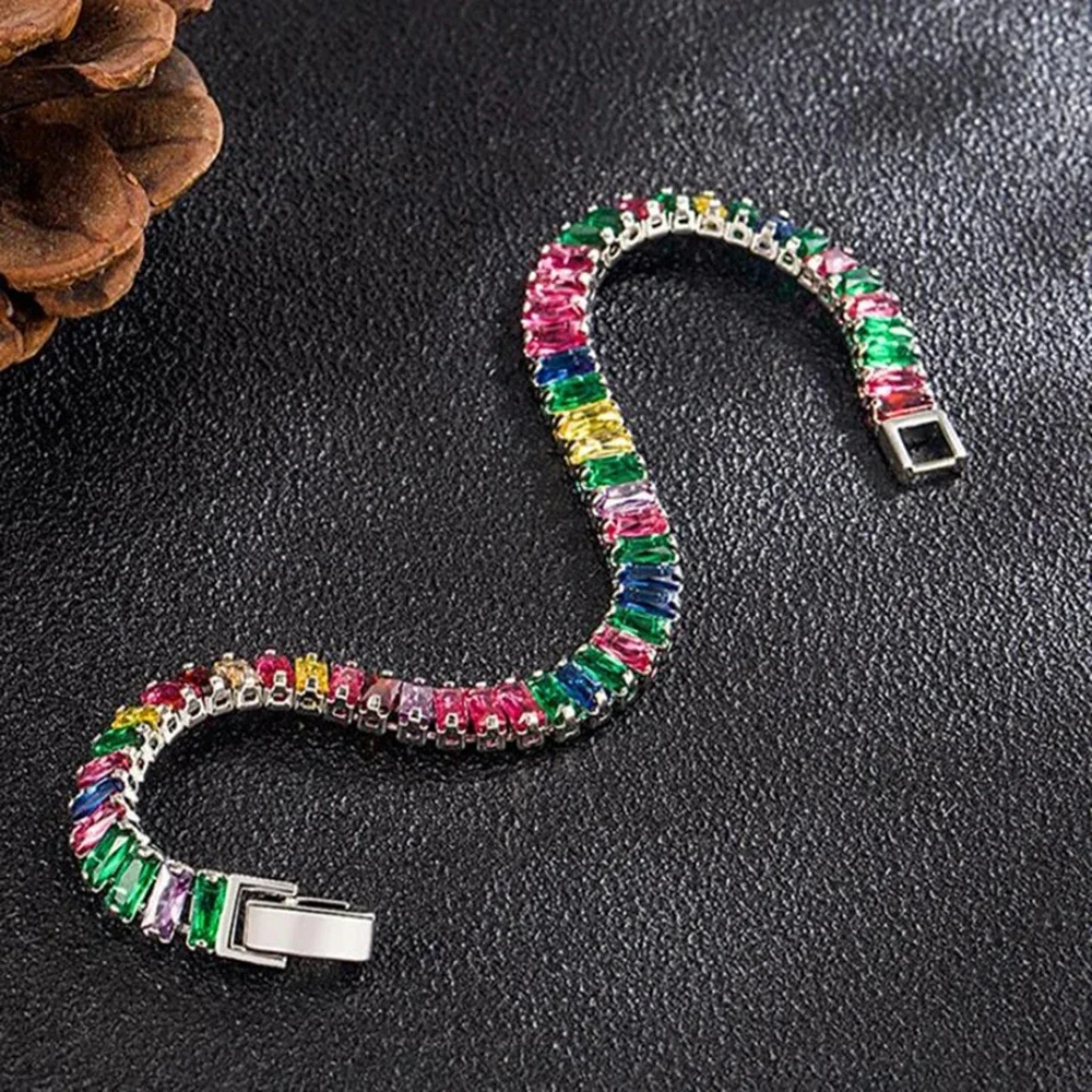 925 Sterling Silver Exquisite NOBLE Stylish Crystal Bracelet for Women Lady, Charming Wedding Jewelry Gift Party Gift