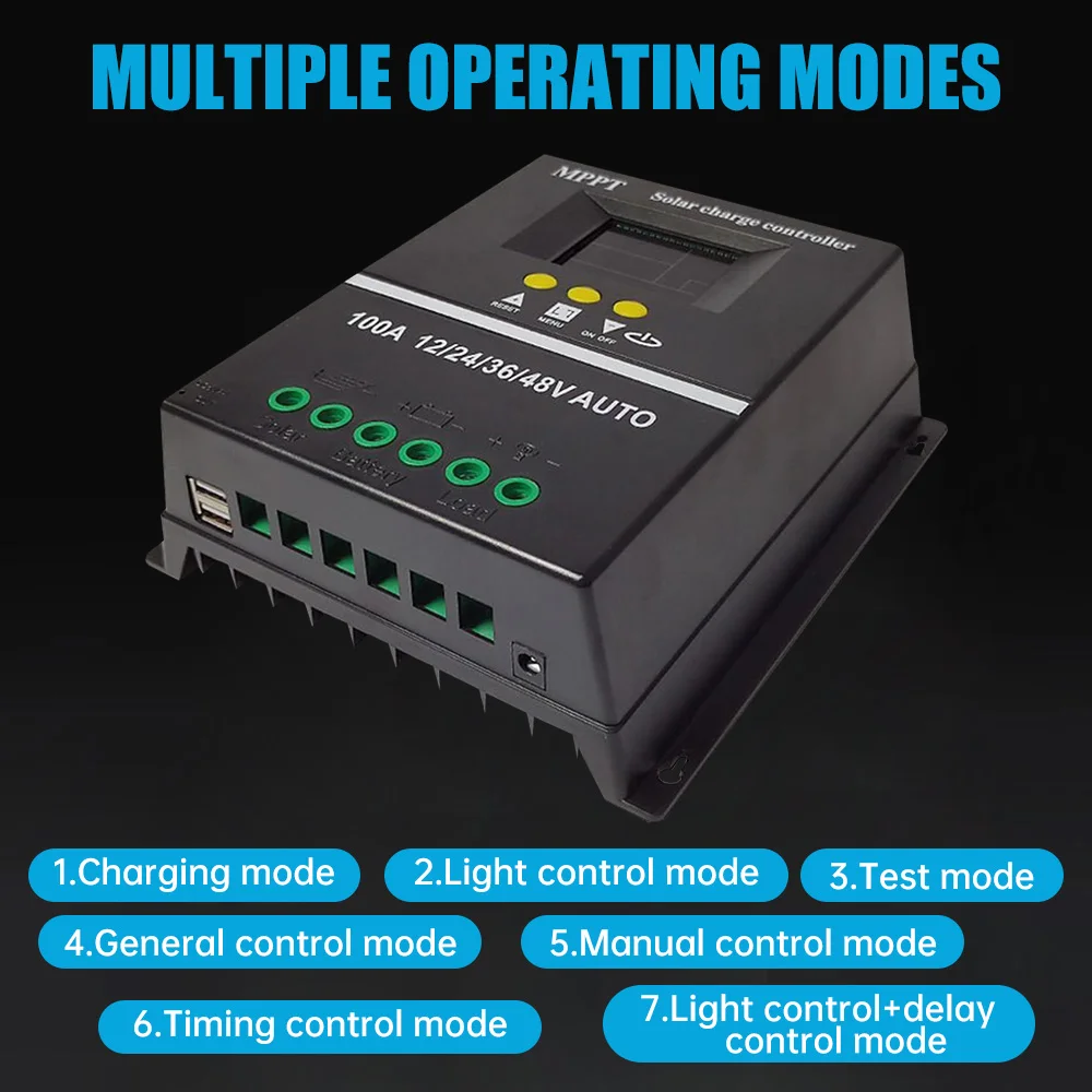 MPPT شاشة LCD الرقمية الشمسية جهاز التحكم في الشحن 12 فولت 24 فولت 36 فولت 48 فولت/60A 80A 100A الضوئية الجهد حماية جهاز تحكم يعمل بالطاقة الشمسية