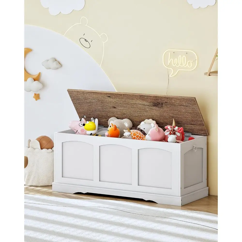 リフト蓋付き収納チェストベンチ、おもちゃ箱、玄関靴ベンチ、木製収納トランク、最大220ポンドまで収納可能、リビングルーム用、B