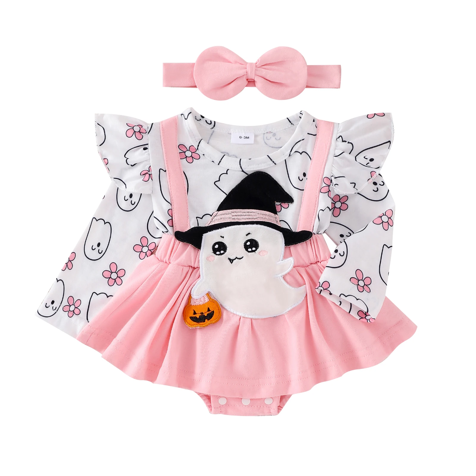 

Infant Baby Girl Romper Dress Halloween Thanksgiving Christmas Outfit Cute Ruffle Long Sleeve Bodysuit Jumpsuits