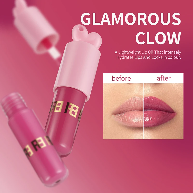 Set per la cura delle labbra al miele Specchio di marca Olio per labbra Idratante Nutrire le labbra Riduce le linee delle labbra Portachiavi portatile a lunga durata naturale Lucidalabbra