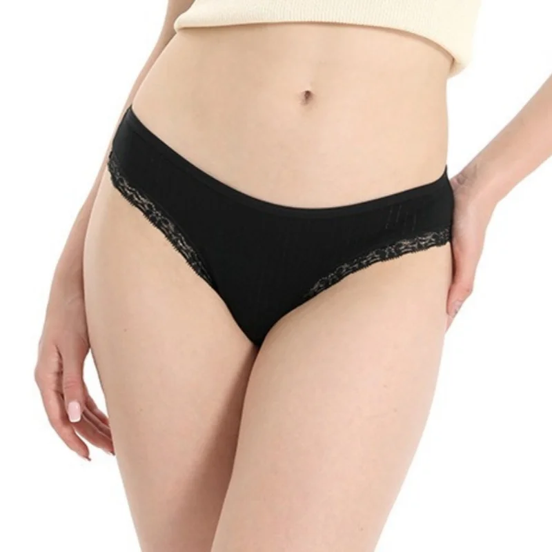 3Pcs/Set Cotton Panties Women Briefs Female Underpants Solid Color Panties Underwear With Lace Edging Sexy Lingerie Intimates
