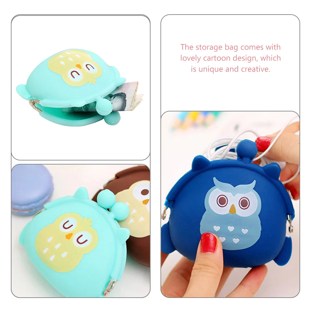 2 Pcs Small Purse with Card Slots Silicone Clutch Cute Coin Pouch Rabbit Wallet for Girls