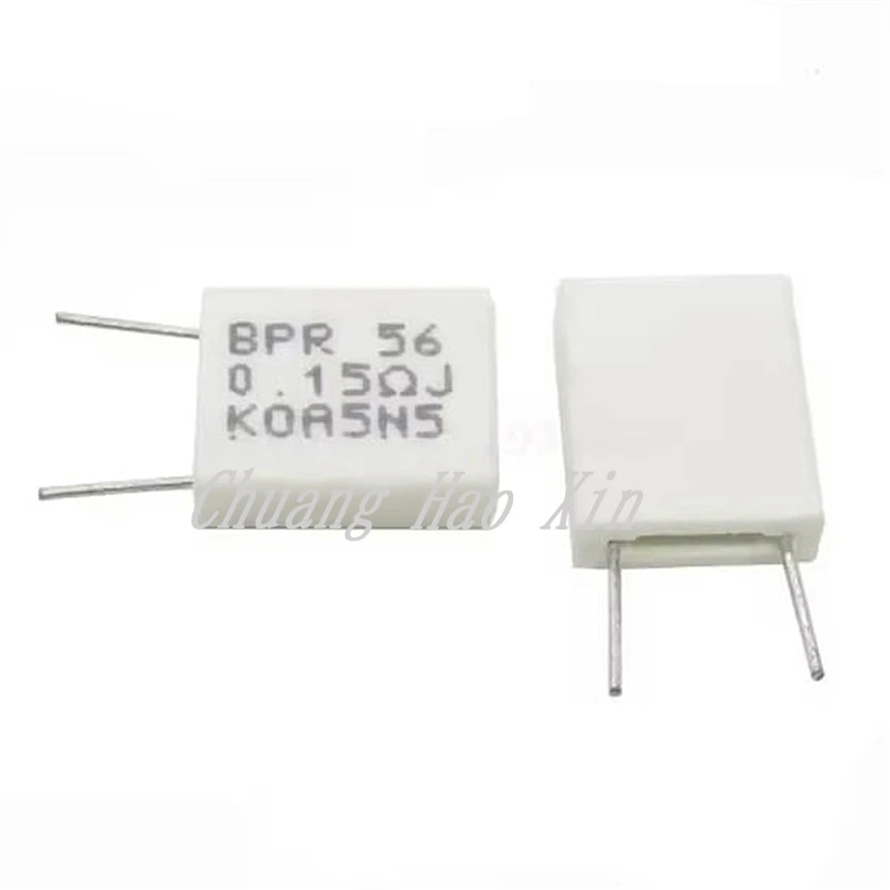 10 peças bpr56 5w 0.001 0.1 0.15 0.22 0.25 0.33 0.5 ohm resistor de cimento cerâmico não indutivo 0.1r 0.15r 0.22r 0.25r 0.33r 0.5r