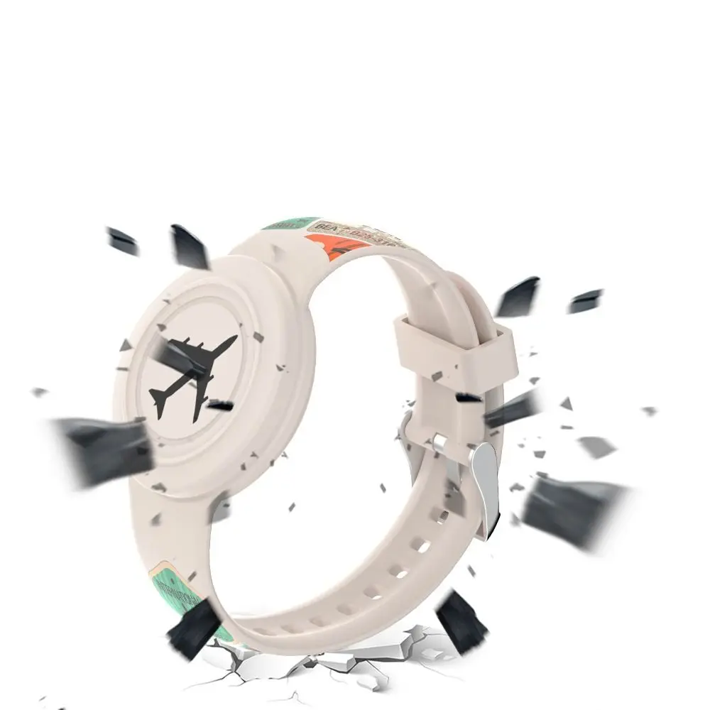 Silicone crianças pulseira dos desenhos animados caso à prova dwaterproof água criança pulseira rastreador acessórios substituição pulseira de silicone para apple airtag