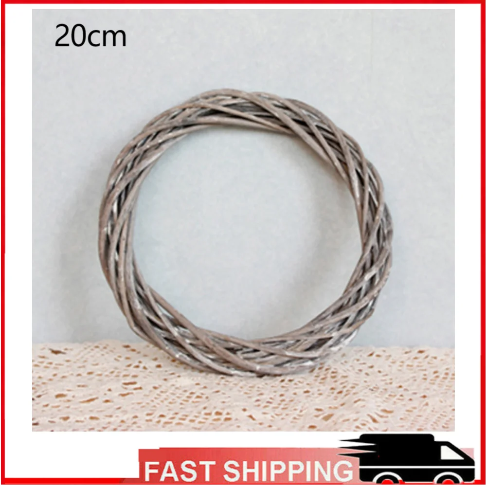 20/25/30cm Christmas Rattan Ring DIY Wreath Wicker Vine Garland Hanging Wedding Xmas Artificial Flowers Garland Craft Accessorie